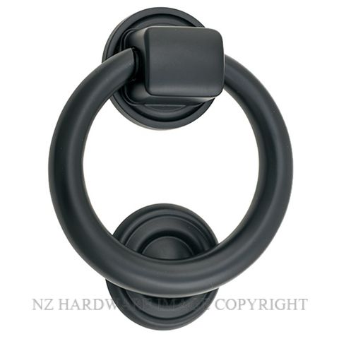 IVER 9323 BLK DOOR KNOCKER-RING 100MM BLACK