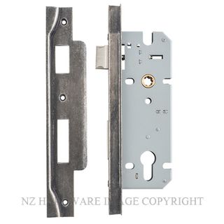 IVER 6084 DN 85MM REBATED EURO LOCK BS45MM DISTRESSED NICKEL