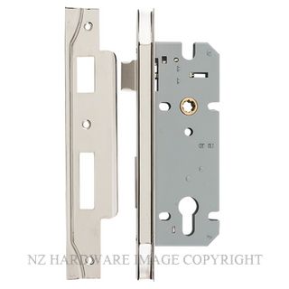 IVER 6092 PN 85MM REBATED EURO LOCK BS45MM POLISHED NICKEL