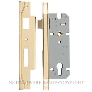 IVER 6028 PB 85MM REBATED EURO LOCK BS45MM POLISHED BRASS