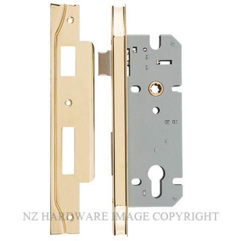 IVER 6028 - 6029 REBATED EURO CYLINDER LOCK POLISHED BRASS