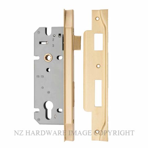 IVER 6108 - 6109 REBATED EURO CYLINDER LOCK SATIN BRASS