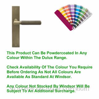 WINDSOR 8413LD PC NIDO LUMINA DIAMOND KNURL LH DUMMY LEVER ON PLATE SET POWDERCOAT