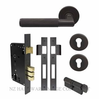 WINDSOR 8414 DRB NIDO LUMINA DIAMOND KNURL ROUND ROSE ENTRANCE SET DARK ROMAN BRASS