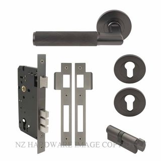 WINDSOR 8414 GN NIDO LUMINA DIAMOND KNURL ROUND ROSE ENTRANCE SET GRAPHITE NICKEL
