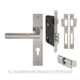WINDSOR 8416 BN NIDO LUMINA DIAMOND KNURL LONG PLATE ENTRANCE SET BRUSHED NICKEL
