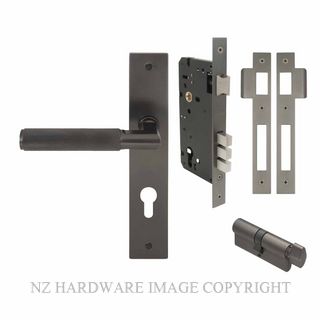 WINDSOR 8416 GN NIDO LUMINA DIAMOND KNURL LONG PLATE ENTRANCE SET GRAPHITE NICKEL