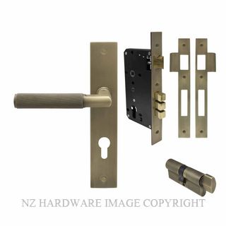 WINDSOR 8416 RB NIDO LUMINA DIAMOND KNURL LONG PLATE ENTRANCE SET ROMAN BRASS