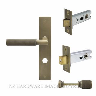 WINDSOR 8418 RB NIDO LUMINA DIAMOND KNURL LONG PLATE PRIVACY SET ROMAN BRASS