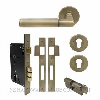WINDSOR 8404 RB NIDO LUMINA PLAIN ROUND ROSE ENTRANCE SET ROMAN BRASS