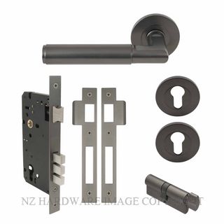 WINDSOR 8404 GN NIDO LUMINA PLAIN ROUND ROSE ENTRANCE SET GRAPHITE NICKEL