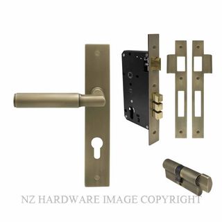 WINDSOR 8406 RB NIDO LUMINA PLAIN LONG PLATE ENTRANCE SET ROMAN BRASS