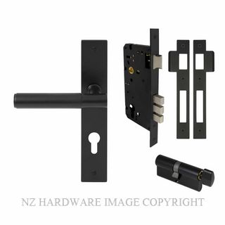 WINDSOR 8426 BLK NIDO VERGE PLAIN LONG PLATE ENTRANCE SET MATT BLACK