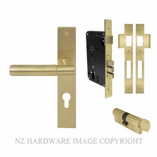 WINDSOR 8426 MSB NIDO VERGE PLAIN LONG PLATE ENTRANCE SET MATT SATIN BRASS