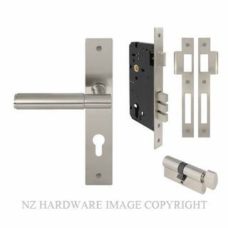 WINDSOR 8426 BN NIDO VERGE PLAIN LONG PLATE ENTRANCE SET BRUSHED NICKEL