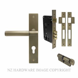WINDSOR 8426 RB NIDO VERGE PLAIN LONG PLATE ENTRANCE SET ROMAN BRASS
