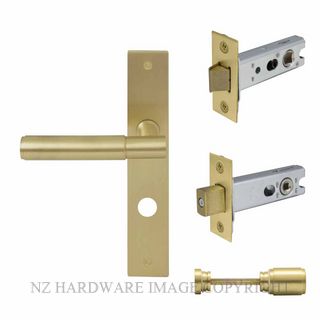WINDSOR 8428 MSB NIDO VERGE PLAIN LONG PLATE PRIVACY SET MATT SATIN BRASS