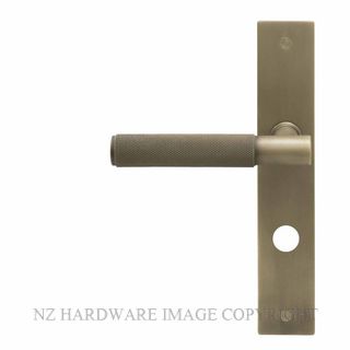 WINDSOR 8433 P85 RB NIDO VERGE DIAMOND KNURL LEVER ON PRIVACY PLATE SET ROMAN BRASS