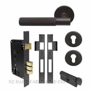 WINDSOR 8434 DRB NIDO VERGE DIAMOND KNURL ROUND ROSE ENTRANCE SET DARK ROMAN BRASS