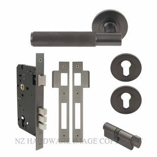 WINDSOR 8434 GN NIDO VERGE DIAMOND KNURL ROUND ROSE ENTRANCE SET GRAPHITE NICKEL