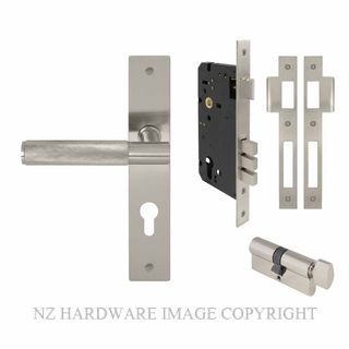 WINDSOR 8436 BN NIDO VERGE DIAMOND KNURL LONG PLATE ENTRANCE SET BRUSHED NICKEL