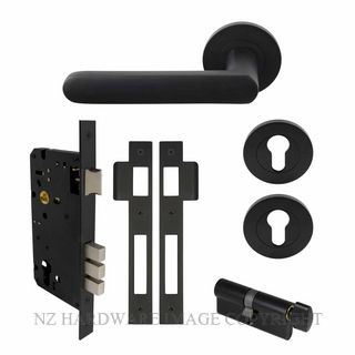 WINDSOR 8444 BLK NIDO MODELLA ROUND ROSE ENTRANCE SET MATT BLACK