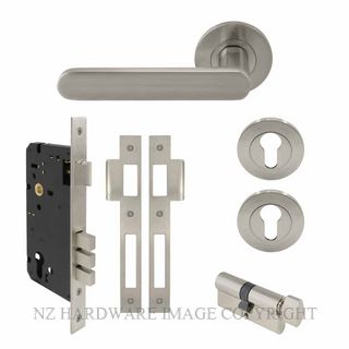 WINDSOR 8444 BN NIDO MODELLA ROUND ROSE ENTRANCE SET BRUSHED NICKEL