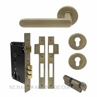 WINDSOR 8444 RB NIDO MODELLA ROUND ROSE ENTRANCE SET ROMAN BRASS