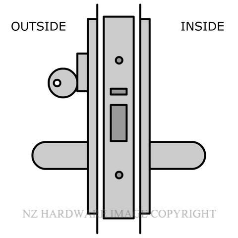 LEGGE STOREROOM LOCK 30MM LOCK & HANDLE KITSET SATIN CHROME