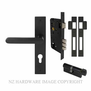 WINDSOR 8446 BLK NIDO MODELLA LONG PLATE ENTRANCE SET MATT BLACK