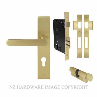 WINDSOR 8446 MSB NIDO MODELLA LONG PLATE ENTRANCE SET MATT SATIN BRASS