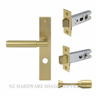 WINDSOR 8450-MSB LUMINA PLAIN LONG PLATE PRIVACY SET MATT SATIN BRASS
