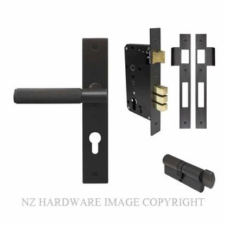 WINDSOR 8436 DRB NIDO VERGE DIAMOND KNURL LONG PLATE ENTRANCE SET DARK ROMAN BRASS
