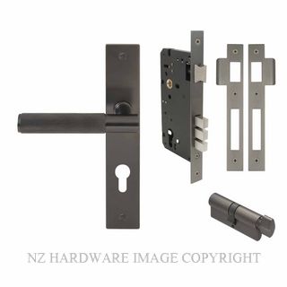WINDSOR 8436 GN NIDO VERGE DIAMOND KNURL LONG PLATE ENTRANCE SET GRAPHITE NICKEL