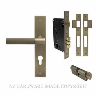 WINDSOR 8436 RB NIDO VERGE DIAMOND KNURL LONG PLATE ENTRANCE SET ROMAN BRASS