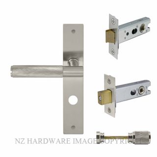 WINDSOR 8438 BN NIDO VERGE DIAMOND KNURL LONG PLATE PRIVACY SET BRUSHED NICKEL