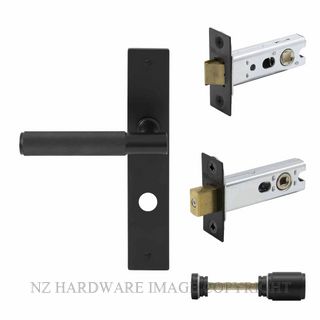 WINDSOR 8438 BLK NIDO VERGE DIAMOND KNURL LONG PLATE PRIVACY SET MATT BLACK