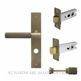 WINDSOR 8438 RB NIDO VERGE DIAMOND KNURL LONG PLATE PRIVACY SET ROMAN BRASS