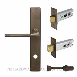 WINDSOR 8298 AB CHALET LONGPLATE PRIVACY SET ANTIQUE BRONZE