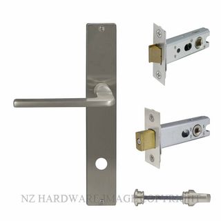 WINDSOR 8298 BN CHALET LONGPLATE PRIVACY SET BRUSHED NICKEL