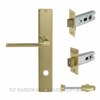 WINDSOR 8298 PB CHALET LONGPLATE PRIVACY SET POLISHED BRASS-LACQUERED