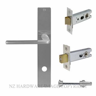 WINDSOR 8298 SC CHALET LONGPLATE PRIVACY SET SATIN CHROME