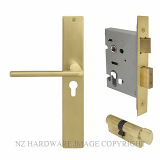 WINDSOR 8299 MSB CHALET LONGPLATE E48 ENTRANCE SET MATT SATIN BRASS