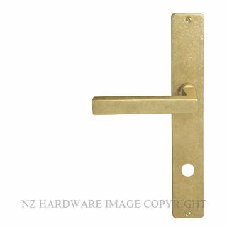 WINDSOR 8225 P57 RLB FEDERAL SQUARE LONGPLATE PRIVACY HANDLES RUMBLED BRASS