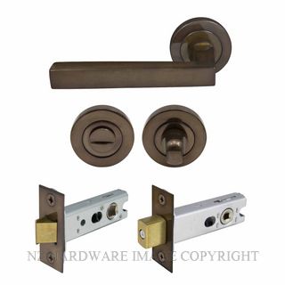 WINDSOR 8227 AB FEDERAL 52MM ROSE HANDLE PRIVACY SET ANTIQUE BRONZE