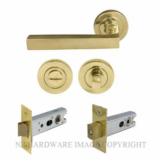 WINDSOR 8227 UB FEDERAL 52MM ROSE HANDLE PRIVACY SET UNLACQUERED BRASS