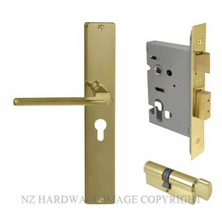 WINDSOR 8299 UB CHALET LONGPLATE E48 ENTRANCE SET UNLACQUERED BRASS