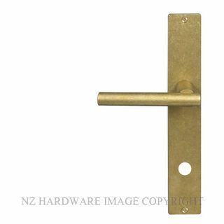 WINDSOR 8205 P85 RLB CHARLESTON SQUARE LONGPLATE PRIVACY HANDLES RUMBLED BRASS