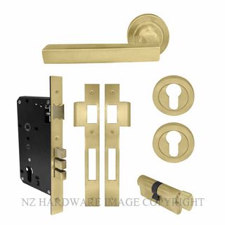 WINDSOR 8229 MSB FEDERAL 52MM E85 ROSE HANDLE LOCKSET MATT SATIN BRASS