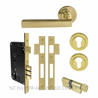 WINDSOR 8229 UB FEDERAL 52MM E85 ROSE HANDLE LOCKSET UNLACQUERED BRASS